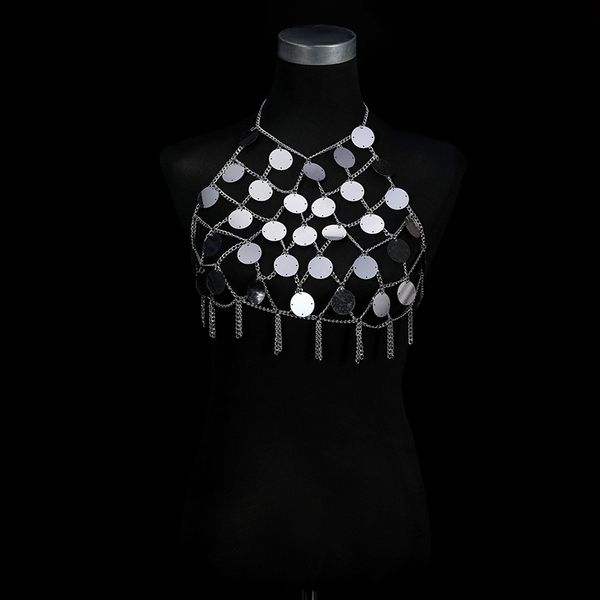 sequins body chain women 2018 disco chain bra harness summer bikini metal alloy tassel bodychain summer festival jewelry, Silver
sequins body chain women 2018 disco chain bra harness summer bikini metal alloy tassel bodychain summer festival jewelry, Silver