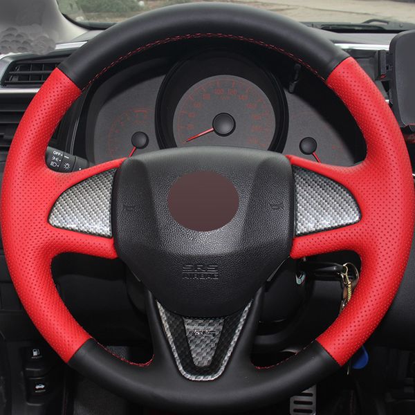 hand-stitched black red genuine leather car steering wheel cover for honda fit 2016 2017 new fit honda city 2015-2017
hand-stitched black red genuine leather car steering wheel cover for honda fit 2016 2017 new fit honda city 2015-2017