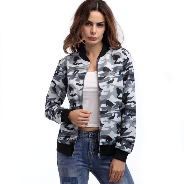 2018 fashion autumn women's camouflage jacket suit lady jacket coat casual baseball outwear, Black;brown
2018 fashion autumn women's camouflage jacket suit lady jacket coat casual baseball outwear, Black;brown