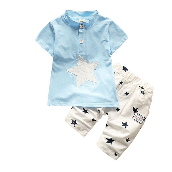 baby boys clothing sets summer newborn baby boys clothes set cotton suit star infant set, White