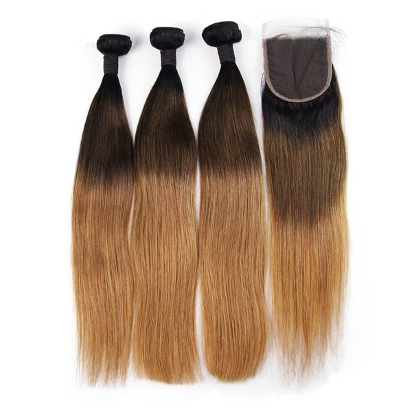 three bundles ombre brazilian straight 100% human hair bundles with closure 1b/4/27 4x4 part remy lace closure, Black;brown
three bundles ombre brazilian straight 100% human hair bundles with closure 1b/4/27 4x4 part remy lace closure, Black;brown