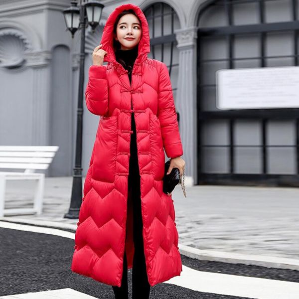 Winter jacket women fa hion olid return button loo e long parka coat duck down jacket women thicken outwear, Black
Winter jacket women fa hion olid return button loo e long parka coat duck down jacket women thicken outwear, Black