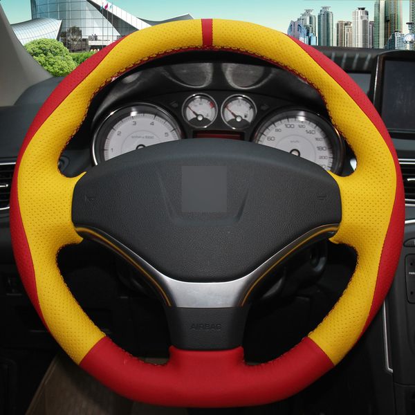 red yellow genuine leather hand-stitched car steering wheel cover for peugeot 308 2012 2013 2014
red yellow genuine leather hand-stitched car steering wheel cover for peugeot 308 2012 2013 2014