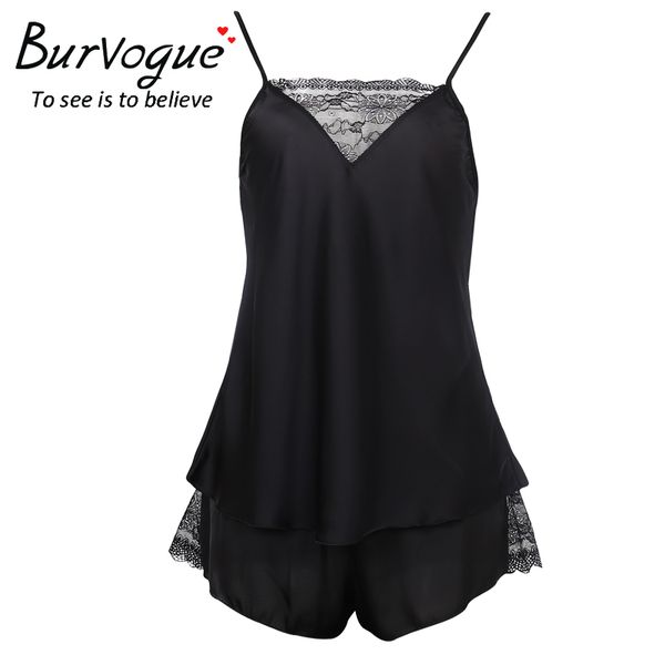 burvogue women pajama sets sleepwear sleeveless spaghetti strap nightwear black lace pajamas satin cami shorts pyjamas, Blue;gray
burvogue women pajama sets sleepwear sleeveless spaghetti strap nightwear black lace pajamas satin cami shorts pyjamas, Blue;gray