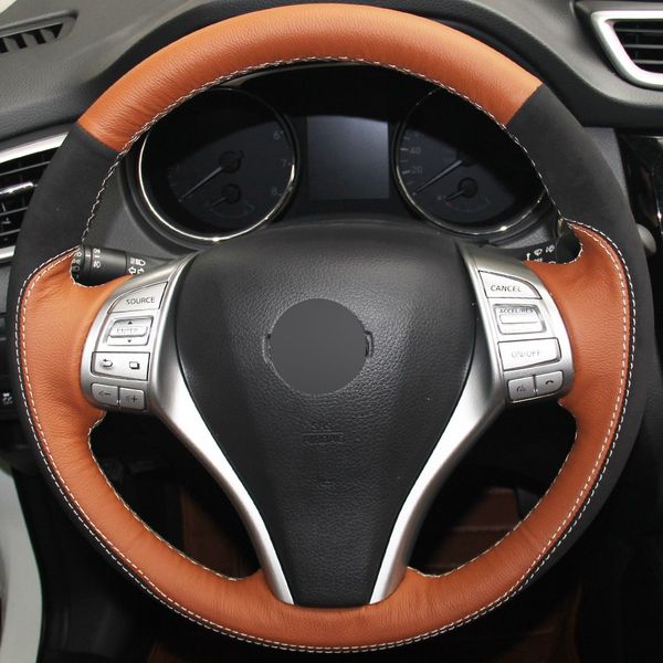 orange genuine leather black suede car steering wheel cover for nissan teana altima 2013-2016 x-trail qashqai rogue 2014
orange genuine leather black suede car steering wheel cover for nissan teana altima 2013-2016 x-trail qashqai rogue 2014