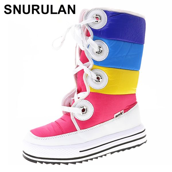 snurulan colour boots knee-high women shoes 2018 new arrival lace up snow boots nice and winter girl, Black
snurulan colour boots knee-high women shoes 2018 new arrival lace up snow boots nice and winter girl, Black