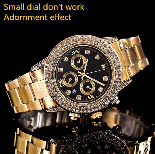 2018 Diamond gold watch brand fashion stainless steel quartz movement ms man watch watch free shipping
2018 Diamond gold watch brand fashion stainless steel quartz movement ms man watch watch free shipping