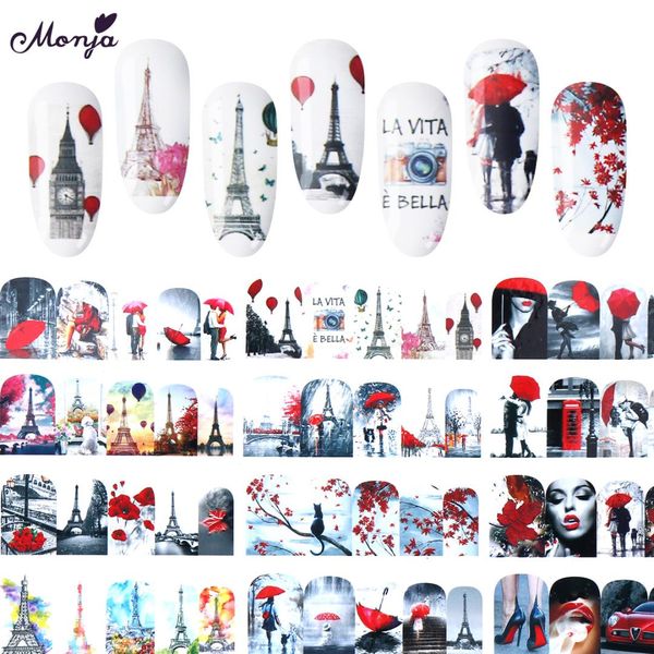 monja 12 sheets nail art full cover water transfer foil decal stickers lovers maple eiffel tower pattern design diy decorations, Black
monja 12 sheets nail art full cover water transfer foil decal stickers lovers maple eiffel tower pattern design diy decorations, Black