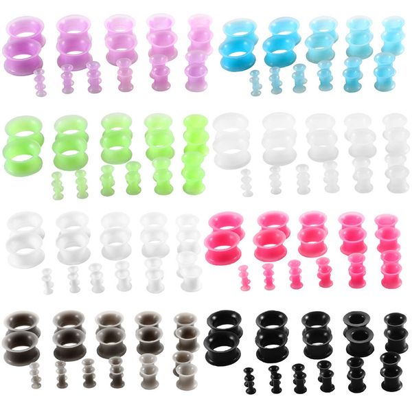 11 pairs/lot solid color silicone flexible ear skin tunnels plugs stretcher gauges 3-20mm double flared ear expander body jewelry, Silver
11 pairs/lot solid color silicone flexible ear skin tunnels plugs stretcher gauges 3-20mm double flared ear expander body jewelry, Silver