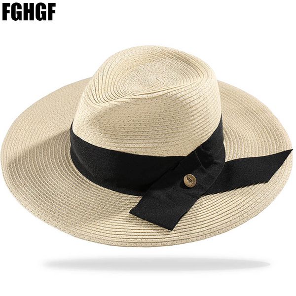fghgf natural women summer wide brim panama straw hats floppy hat big black ribbon fedora beach sun hat upf50, Blue;gray
fghgf natural women summer wide brim panama straw hats floppy hat big black ribbon fedora beach sun hat upf50, Blue;gray