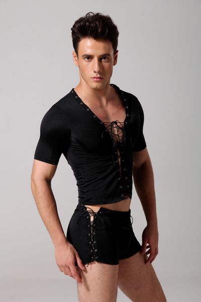 2017 brand howe ray new men's gay underwear show wrapped chest vest tied suit two sets men's solid t-shirt, Black;brown
2017 brand howe ray new men's gay underwear show wrapped chest vest tied suit two sets men's solid t-shirt, Black;brown