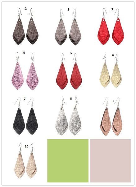 2018 new leather earrings vintage first layer earrings cowhide glitter sparkly yak pattern large double leaf 5x2.3, Silver
2018 new leather earrings vintage first layer earrings cowhide glitter sparkly yak pattern large double leaf 5x2.3, Silver