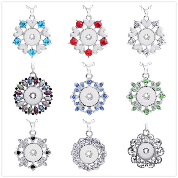 6 different style noosa snap pendant necklaces stainless steel chain jewelry colours rhinestone pendant necklace, Silver
6 different style noosa snap pendant necklaces stainless steel chain jewelry colours rhinestone pendant necklace, Silver