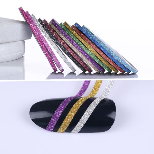 12 rolls 2mm line multi color styling tool nail art transfer sticker nail decoration kit matte glitter striping tape set, Black
12 rolls 2mm line multi color styling tool nail art transfer sticker nail decoration kit matte glitter striping tape set, Black