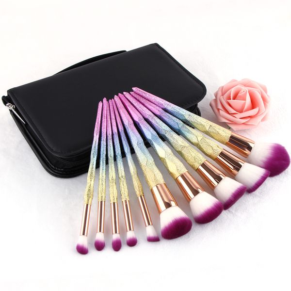 10pcs makeup brushes set thread rainbow diamond handle shape unicorn face foundation makeup brushes
10pcs makeup brushes set thread rainbow diamond handle shape unicorn face foundation makeup brushes