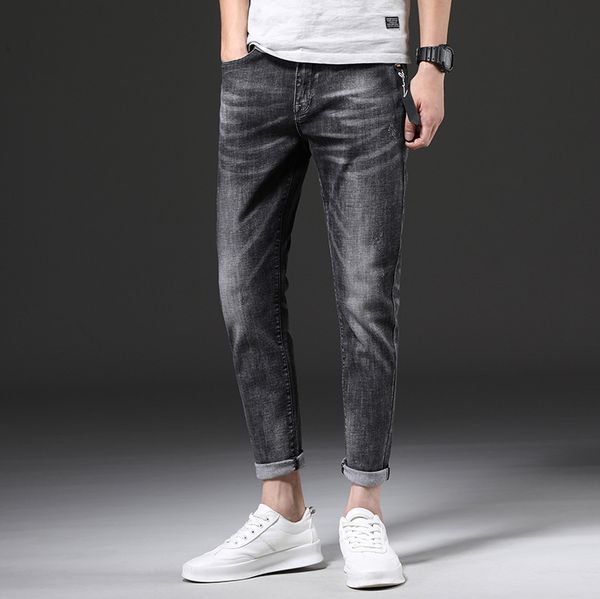 summer dark grey distressed men jeans nine stretch slim fit denim pants zipper fashion, Blue
summer dark grey distressed men jeans nine stretch slim fit denim pants zipper fashion, Blue