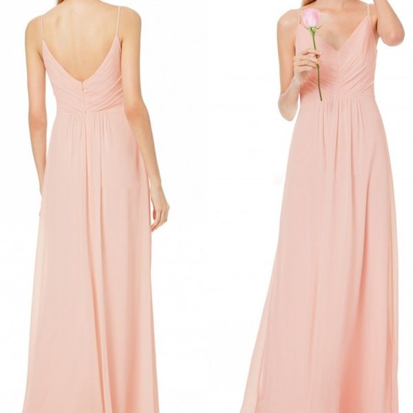 2018 summer spaghetti bridesmaid dresses ruffles design long chiffon wedding formal gowns simple elegant bridesmaid dress, White;pink
2018 summer spaghetti bridesmaid dresses ruffles design long chiffon wedding formal gowns simple elegant bridesmaid dress, White;pink