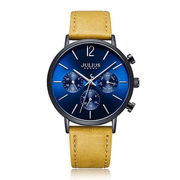 new real multi-function mov't men's watch fashion hours bracelet leather business school boy's birthday gift julius box, Slivery;brown
new real multi-function mov't men's watch fashion hours bracelet leather business school boy's birthday gift julius box, Slivery;brown