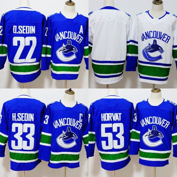 53 Bo Horvat Vancouver Canucks 22 Daniel Sedin 33 Henrik Sedin 2018 Season Hockey Jerseys White Black
53 Bo Horvat Vancouver Canucks 22 Daniel Sedin 33 Henrik Sedin 2018 Season Hockey Jerseys White Black