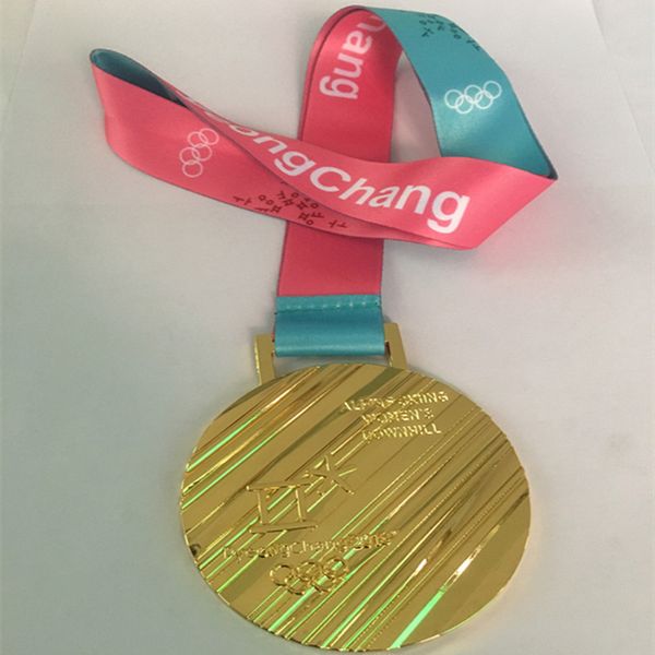 

1 шт. Золотая медаль зимних Олимпийских игр 2018 года в Пхенчхане с лентой диаметром