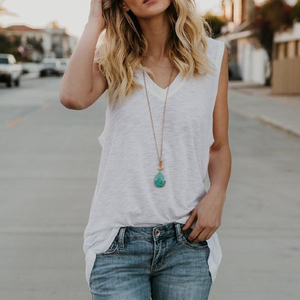 women casual summer deep v neck solid tank clothes sleeveless femme cusual vest ladies clothes girl, White
women casual summer deep v neck solid tank clothes sleeveless femme cusual vest ladies clothes girl, White