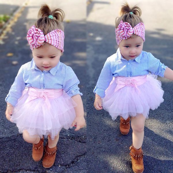 ins new girl t shirt set children's suits turn down collar stripped shirt + tutu skirts girl 2 pieces sets girl shirt skirt clothing se, White
ins new girl t shirt set children's suits turn down collar stripped shirt + tutu skirts girl 2 pieces sets girl shirt skirt clothing se, White