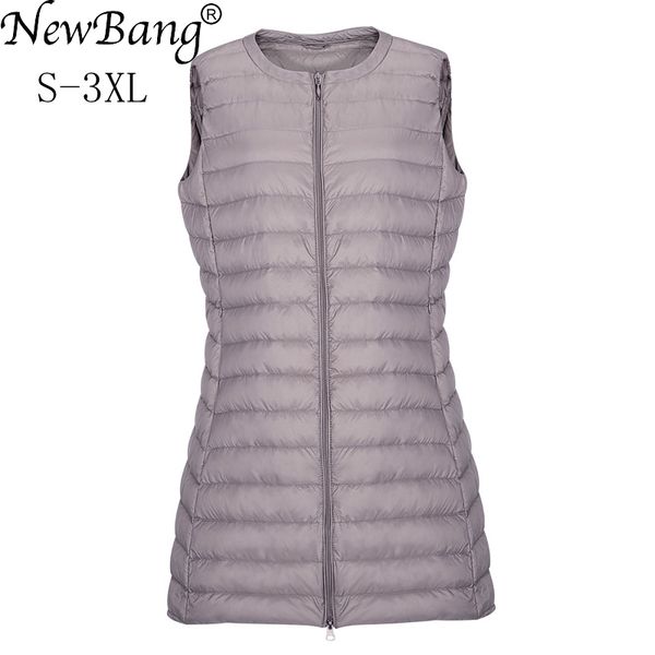 newbang brand women's long vest ultra light down vests female down coat long slim sleeveless two-way zipper jacket, Black;white
newbang brand women's long vest ultra light down vests female down coat long slim sleeveless two-way zipper jacket, Black;white
