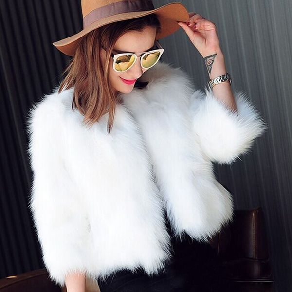2016 autumn winter women warm faux fox fur coat women vintage jacket short female black white outerwear xxxl big size
2016 autumn winter women warm faux fox fur coat women vintage jacket short female black white outerwear xxxl big size