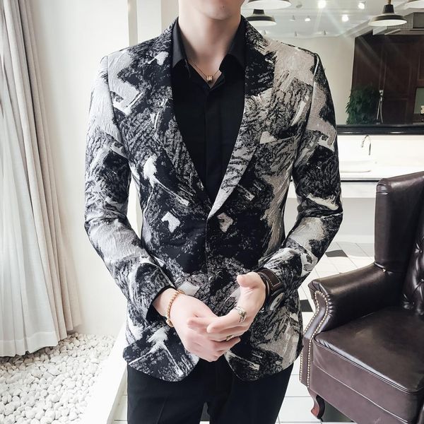 pattern print jacket men slim fit casual floral print jacket for men plus 5xl wedding blazer stage cloth terno masculino, White;black
pattern print jacket men slim fit casual floral print jacket for men plus 5xl wedding blazer stage cloth terno masculino, White;black