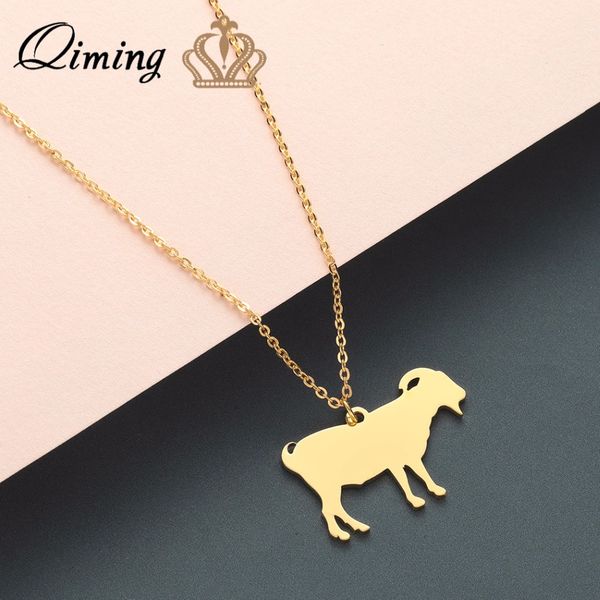 

qiming personalized sheep pendant goat necklace farm jewelry cute funny birthday gift tibetan silver animal necklaces