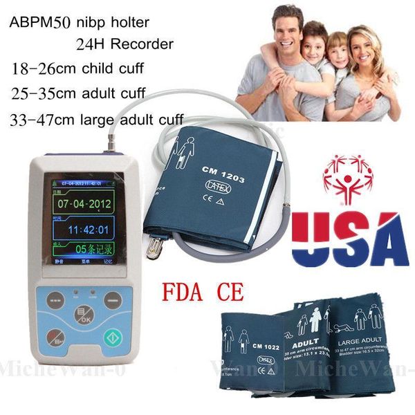 

Abpm50 handheld 24hour ambulatory blood pre ure monitor with pc oftware for continuou monitoring nibp u b port with 3 cuff