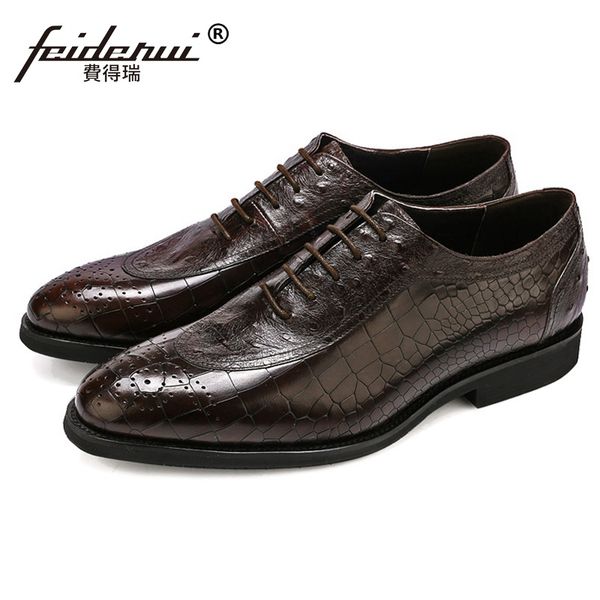 alligator man formal dress medallion brogue shoes luxury genuine leather wedding oxfords round toe men's party footwear ss317, Black
alligator man formal dress medallion brogue shoes luxury genuine leather wedding oxfords round toe men's party footwear ss317, Black