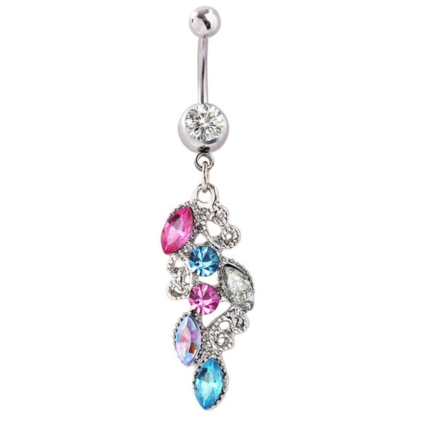 d0488 belly navel button ring multi-colors, Silver
d0488 belly navel button ring multi-colors, Silver