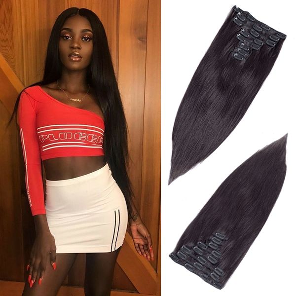 full head clip in 14-24 inches human hair extensions brazilian machine made straight remy hair 100% human hair 8pcs natural black color, Black;brown
full head clip in 14-24 inches human hair extensions brazilian machine made straight remy hair 100% human hair 8pcs natural black color, Black;brown