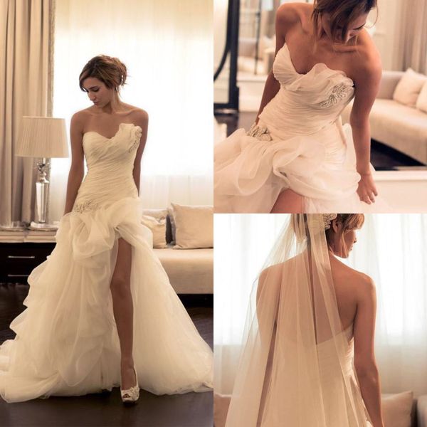vintage ivory mermaid corset wedding dresses sweetheart organza ruffles high low country beach bridal reception gown beaded asymmetrical, White
vintage ivory mermaid corset wedding dresses sweetheart organza ruffles high low country beach bridal reception gown beaded asymmetrical, White