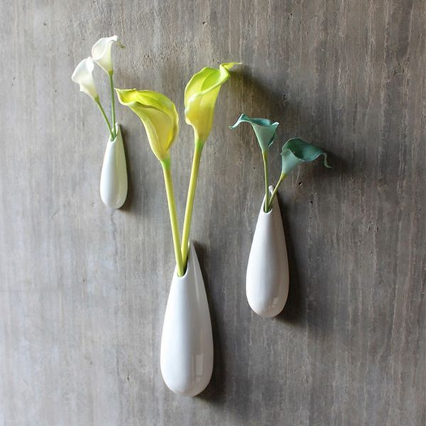 white modern ceramic wall vase piece set drop style flower wall gift home decoration brief flower vase crafts gifts
white modern ceramic wall vase piece set drop style flower wall gift home decoration brief flower vase crafts gifts