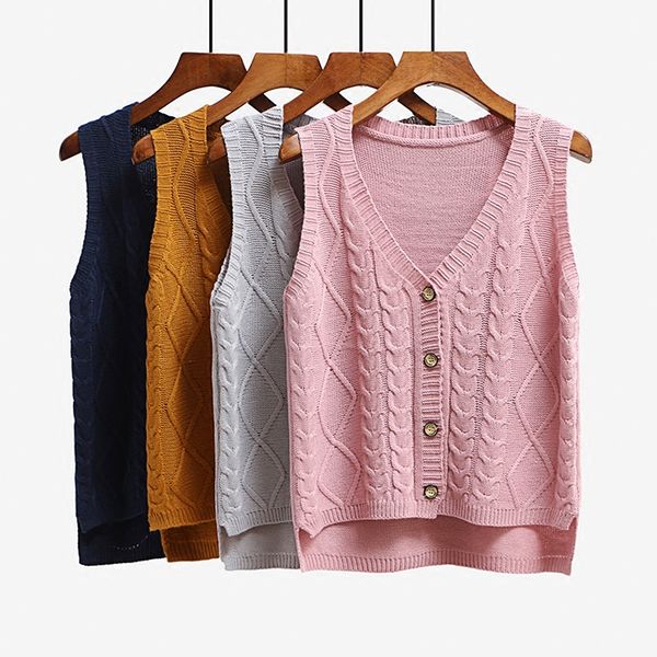 autumn women casual girls sleeveless vest knitted jumpers fashion ladies v-neck open stitch outwear bottons waistcoats, White;black
autumn women casual girls sleeveless vest knitted jumpers fashion ladies v-neck open stitch outwear bottons waistcoats, White;black