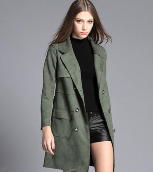 5 colors women's slim fit trench coat suede leather long jacket overcoat parka, Black;brown
5 colors women's slim fit trench coat suede leather long jacket overcoat parka, Black;brown
