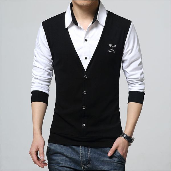 casual autumn fashion patch design men 's shirt t -shirt fake two long sleeve turn -down collar cotton t shirt for men 5xl, White;black
casual autumn fashion patch design men 's shirt t -shirt fake two long sleeve turn -down collar cotton t shirt for men 5xl, White;black