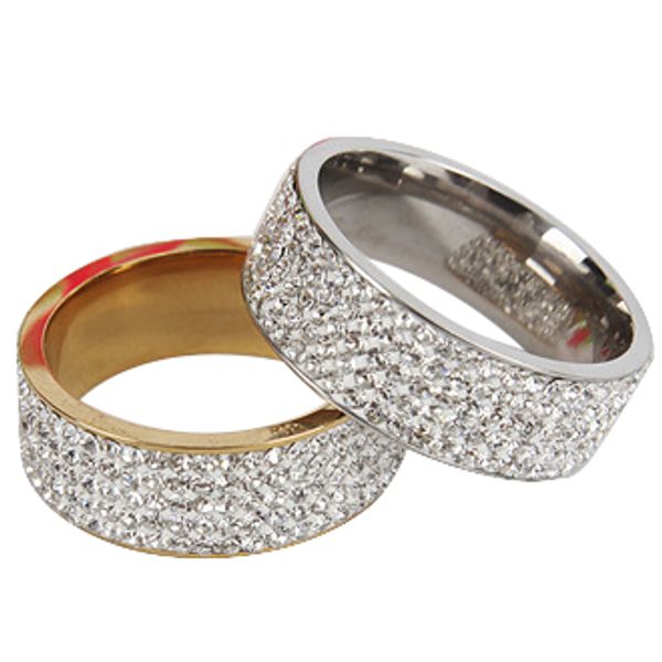 Wholesale New Fashion Stainless Steel Ring Inlay Full Simulated Diamond Ring 8mm Width Ring For Men Best Gift Free Shipping
Wholesale New Fashion Stainless Steel Ring Inlay Full Simulated Diamond Ring 8mm Width Ring For Men Best Gift Free Shipping