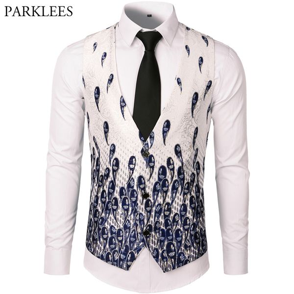 new paisley jacquard suit vest men gilet homme costume 2018 brand slim fit sleeveless waistcoat mens foramal weeding dress vests, Black;white
new paisley jacquard suit vest men gilet homme costume 2018 brand slim fit sleeveless waistcoat mens foramal weeding dress vests, Black;white