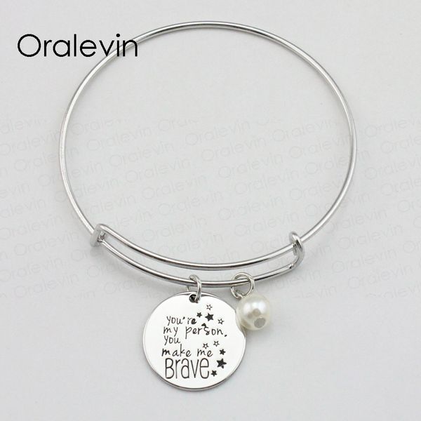 you are my person you make me brave inspirational engraved charm pendant expandable bracelet bangle jewelry, #ln1790b, Black
you are my person you make me brave inspirational engraved charm pendant expandable bracelet bangle jewelry, #ln1790b, Black