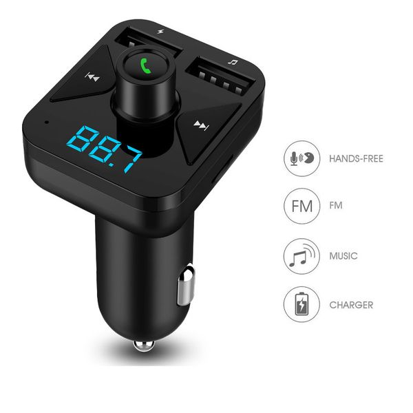 Wireless In-Car Bluetooth FM Transmitter Radio Adapter USB Car Charger Car Kit with Display MP3 Player Supports TF/SD Card for All Phones
Wireless In-Car Bluetooth FM Transmitter Radio Adapter USB Car Charger Car Kit with Display MP3 Player Supports TF/SD Card for All Phones