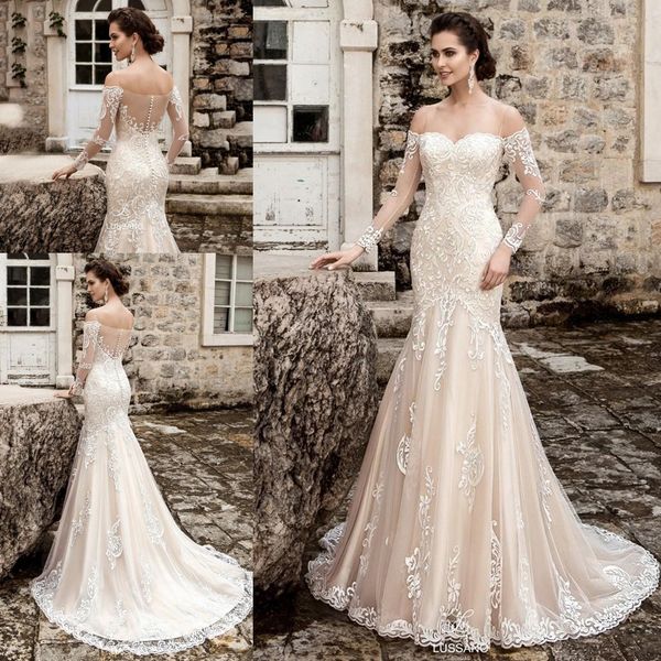 2019 long sleeves mermaid wedding dress sweetheart court train lace appliques tulle bridal gowns vestidos de noiva, White
2019 long sleeves mermaid wedding dress sweetheart court train lace appliques tulle bridal gowns vestidos de noiva, White