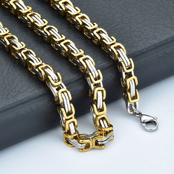 3pcs sell men boy's jewelry silver gold two tones stainless steel byzantine necklace chain 8mm18"-30
3pcs sell men boy's jewelry silver gold two tones stainless steel byzantine necklace chain 8mm18"-30