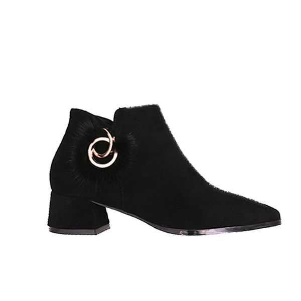 boots for women faux flower buckle med heels fashion pointed toe ladies shoes zapatos de mujer women ankle boots shoes, Black
boots for women faux flower buckle med heels fashion pointed toe ladies shoes zapatos de mujer women ankle boots shoes, Black