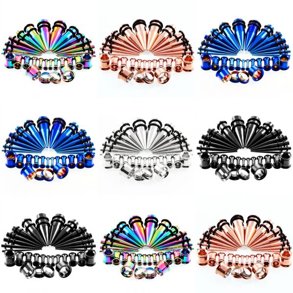 6 styles stainless steel ear taper kit ear stretching set with plugs tunnels earring expander piercing jewelry 28pcs/set g80lr, Silver
6 styles stainless steel ear taper kit ear stretching set with plugs tunnels earring expander piercing jewelry 28pcs/set g80lr, Silver