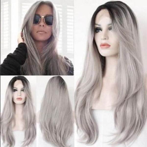 fashion 20" ombre gray front wig heat resistant natural straight long hair, Black;brown
fashion 20" ombre gray front wig heat resistant natural straight long hair, Black;brown