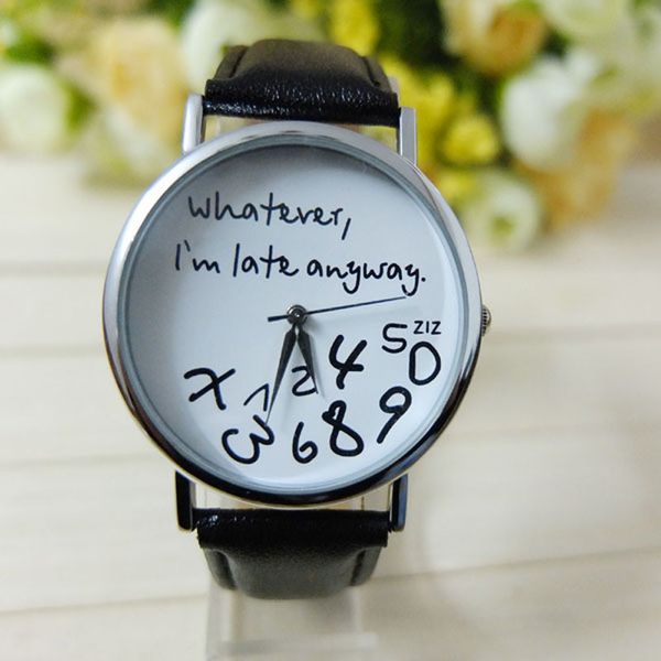 bracelets women fashion leather watch whatever i am late anyway letter wrist watch cuff for womens bangles jewelry drop shipping, Golden;silver
bracelets women fashion leather watch whatever i am late anyway letter wrist watch cuff for womens bangles jewelry drop shipping, Golden;silver