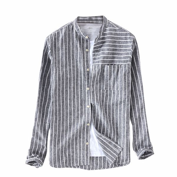 new suehaiwe's brand men's striped cotton stand collar long sleeve shirt flax black stripe shirts male autumn fashion ing, White;black
new suehaiwe's brand men's striped cotton stand collar long sleeve shirt flax black stripe shirts male autumn fashion ing, White;black